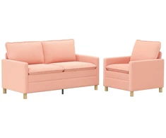 Sofa Sofos komplektas 2 vnt. Rožinė Audinys