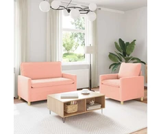 Sofa Sofos komplektas 2 vnt. Rožinė Audinys