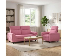 Sofa Sofos komplektas 2 vnt. Rožinė Audinys