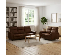 Sofa Sofos komplektas 2 vnt. Ruda Dirbtinė suedė oda
