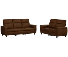 Sofa Sofos komplektas 2 vnt. Ruda Dirbtinė suedė oda