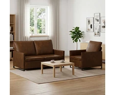 Sofa Sofos komplektas 2 vnt. Ruda Dirbtinė zomša