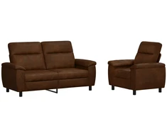 Sofa Sofos komplektas 2 vnt. Ruda Dirbtinė suedė oda