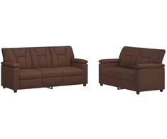Sofa Sofos komplektas 2 vnt. Ruda Dirbtinė oda