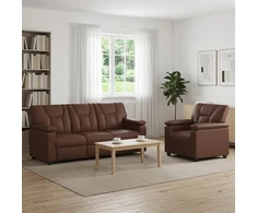 Sofa Sofos komplektas 2 vnt. Ruda Dirbtinė oda