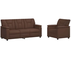 Sofa Sofos komplektas 2 vnt. Ruda Dirbtinė oda