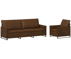 Sofa Sofos komplektas 2 vnt. Ruda Dirbtinė zomša