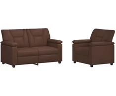 Sofa Sofos komplektas 2 vnt. Ruda Dirbtinė oda