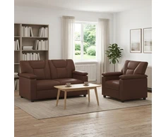 Sofa Sofos komplektas 2 vnt. Ruda Dirbtinė oda