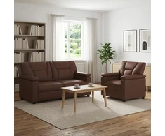 Sofa Sofos komplektas 2 vnt. Ruda Dirbtinė oda