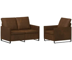 Sofa Sofos komplektas 2 vnt. Ruda Dirbtinė zomša