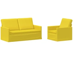 Sofa Sofos komplektas 2 vnt. Šviesi geltona Audinys