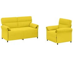 Sofa Sofos komplektas 2 vnt. Šviesi geltona Audinys