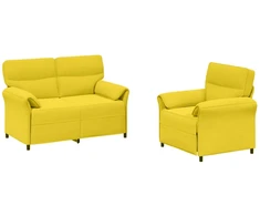 Sofa Sofos komplektas 2 vnt. Šviesi geltona Audinys