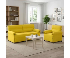 Sofa Sofos komplektas 2 vnt. Šviesi geltona Audinys
