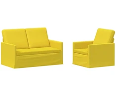 Sofa Sofos komplektas 2 vnt. Šviesi geltona Audinys