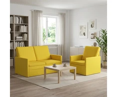 Sofa Sofos komplektas 2 vnt. Šviesi geltona Audinys