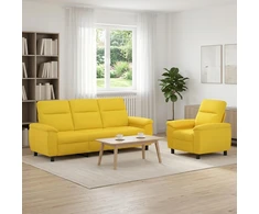 Sofa Sofos komplektas 2 vnt. Šviesi geltona Audinys