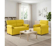 Sofa Sofos komplektas 2 vnt. Šviesi geltona Audinys