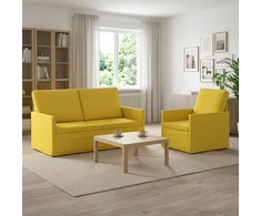Sofa Sofos komplektas 2 vnt. Šviesi geltona Audinys