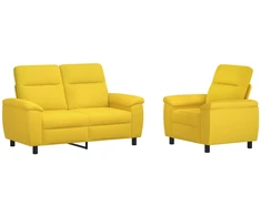 Sofa Sofos komplektas 2 vnt. Šviesi geltona Audinys
