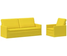 Sofa Sofos komplektas 2 vnt. Šviesi geltona Audinys