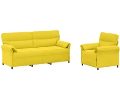 Sofa Sofos komplektas 2 vnt. Šviesi geltona Audinys