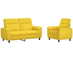 Sofa Sofos komplektas 2 vnt. Šviesi geltona Audinys