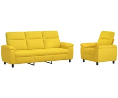 Sofa Sofos komplektas 2 vnt. Šviesi geltona Audinys