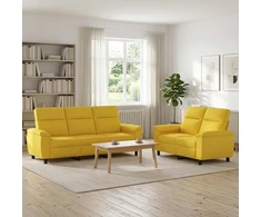 Sofa Sofos komplektas 2 vnt. Šviesi geltona Audinys