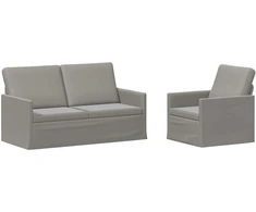 Sofa Sofos komplektas 2 vnt. Šviesiai pilka Aksomas