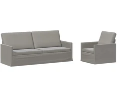 Sofa Sofos komplektas 2 vnt. Šviesiai pilka Aksomas