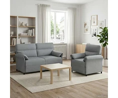 Sofa Sofos komplektas 2 vnt. Šviesiai pilka Audinys