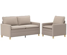 Sofa Sofos komplektas 2 vnt. Šviesiai pilka Audinys