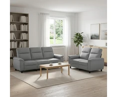 Sofa Sofos komplektas 2 vnt. Šviesiai pilka Audinys