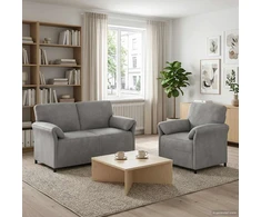 Sofa Sofos komplektas 2 vnt. Šviesiai pilka Aksomas
