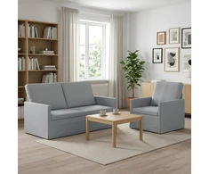 Sofa Sofos komplektas 2 vnt. Šviesiai pilka Audinys