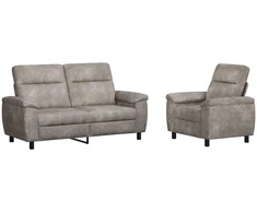 Sofa Sofos komplektas 2 vnt. Šviesiai pilka Dirbtinė suedė oda