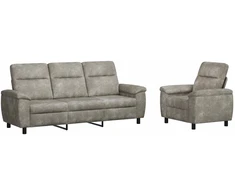 Sofa Sofos komplektas 2 vnt. Šviesiai pilka Dirbtinė suedė oda