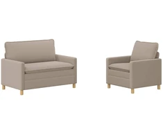 Sofa Sofos komplektas 2 vnt. Šviesiai pilka Audinys