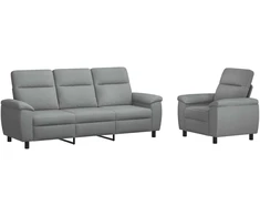 Sofa Sofos komplektas 2 vnt. Šviesiai pilka Audinys