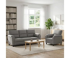 Sofa Sofos komplektas 2 vnt. Šviesiai pilka Aksomas