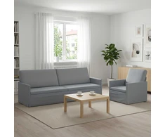 Sofa Sofos komplektas 2 vnt. Šviesiai pilka Audinys
