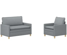 Sofa Sofos komplektas 2 vnt. Šviesiai pilka Audinys