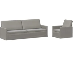 Sofa Sofos komplektas 2 vnt. Šviesiai pilka Aksomas