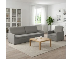 Sofa Sofos komplektas 2 vnt. Šviesiai pilka Aksomas