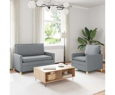 Sofa Sofos komplektas 2 vnt. Šviesiai pilka Audinys