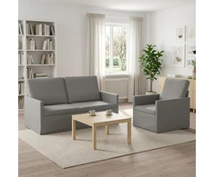 Sofa Sofos komplektas 2 vnt. Šviesiai pilka Aksomas