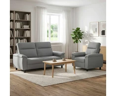 Sofa Sofos komplektas 2 vnt. Šviesiai pilka Audinys