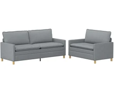 Sofa Sofos komplektas 2 vnt. Šviesiai pilka Audinys